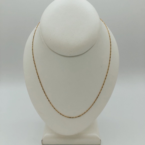 10K Gold Singapore Twist Chain Necklace Italy - Picture 6 of 10